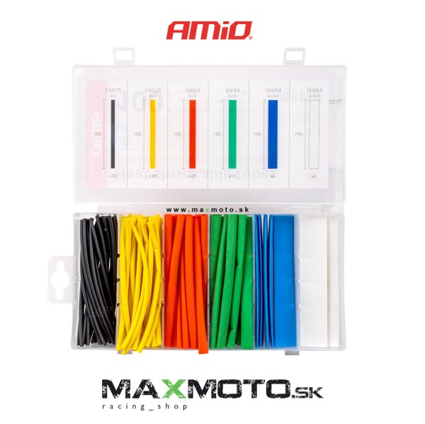 Sada teplom zmršťovacích bužírok AMIO, 100ks farebné
