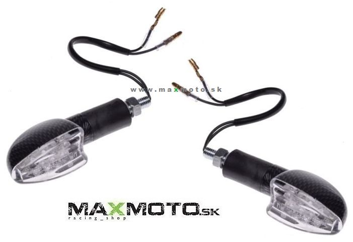 Smerovky AM1329 pre štvorkolky, E8, 12LED, carbon - 2ks