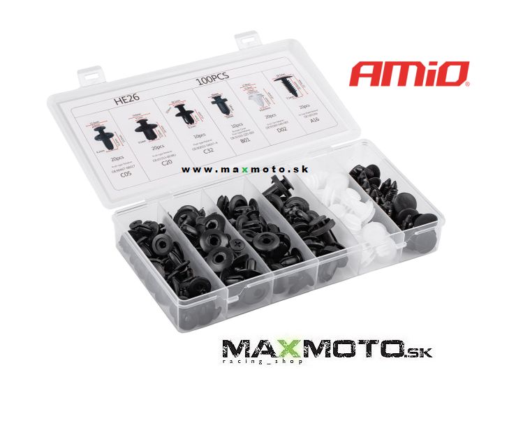 Spony a príchytky AMIO na čalúnenie vozidiel 100ks, 02830