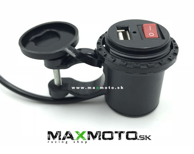 USB zásuvka s vypínačom, 12-24V, vodeodolná