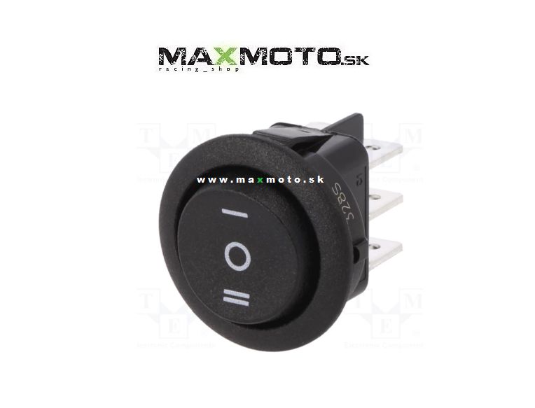 Univerzálny vypínač, čierny oválny, 3-polohový