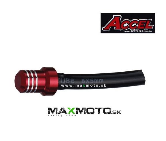 Odvzdušňovač uzáveru palivovej nádrže ACCEL, červený