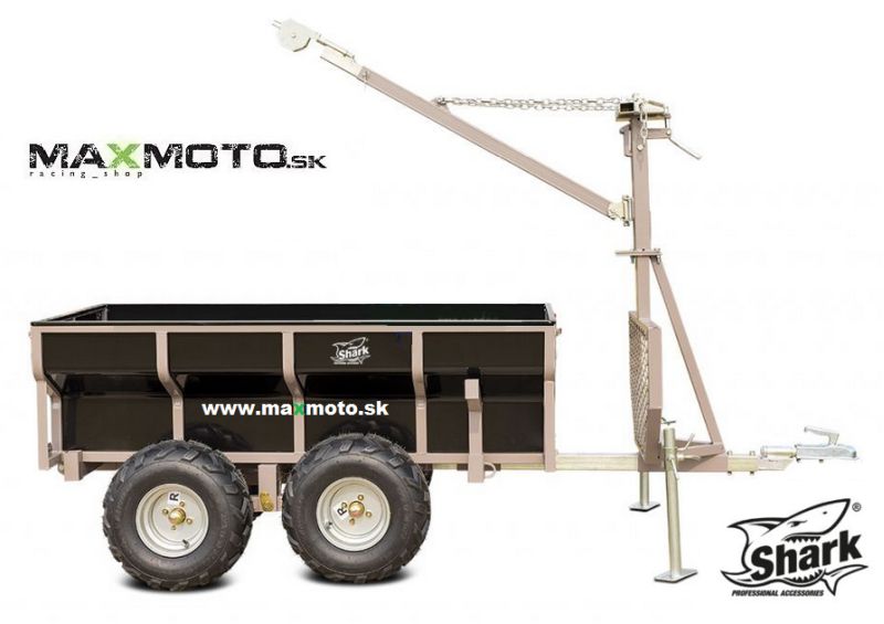 Vozík pre štvorkolky UTV/ malotraktor, SHARK WOOD 1500, čierny