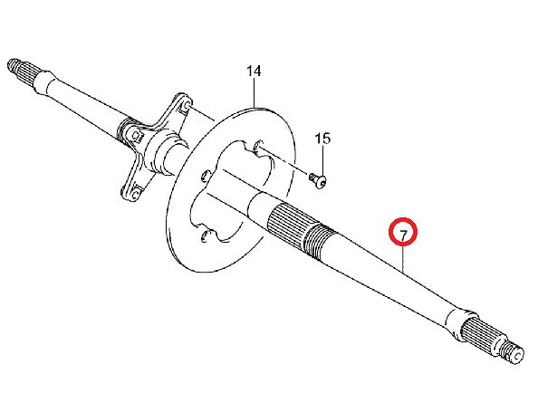 thumbnail image 2 of OEM Suzuki Rear Axle For LT-Z400 Quad Sport Z400 (64710-07G30) – Made In USA 2 of 6