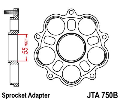 Adaptér k zadnému ozubeniu, rozete DUCATI 848/ 916/ 996/ 1000/ 1100