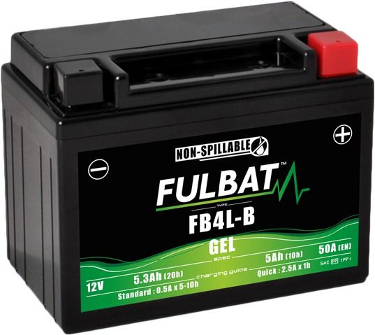 Batéria FULBAT 12V, YB4L-B/ FB4L-B  gél, 12V, 5Ah, 50A, bezúdržbová gél technológia 120x70x92