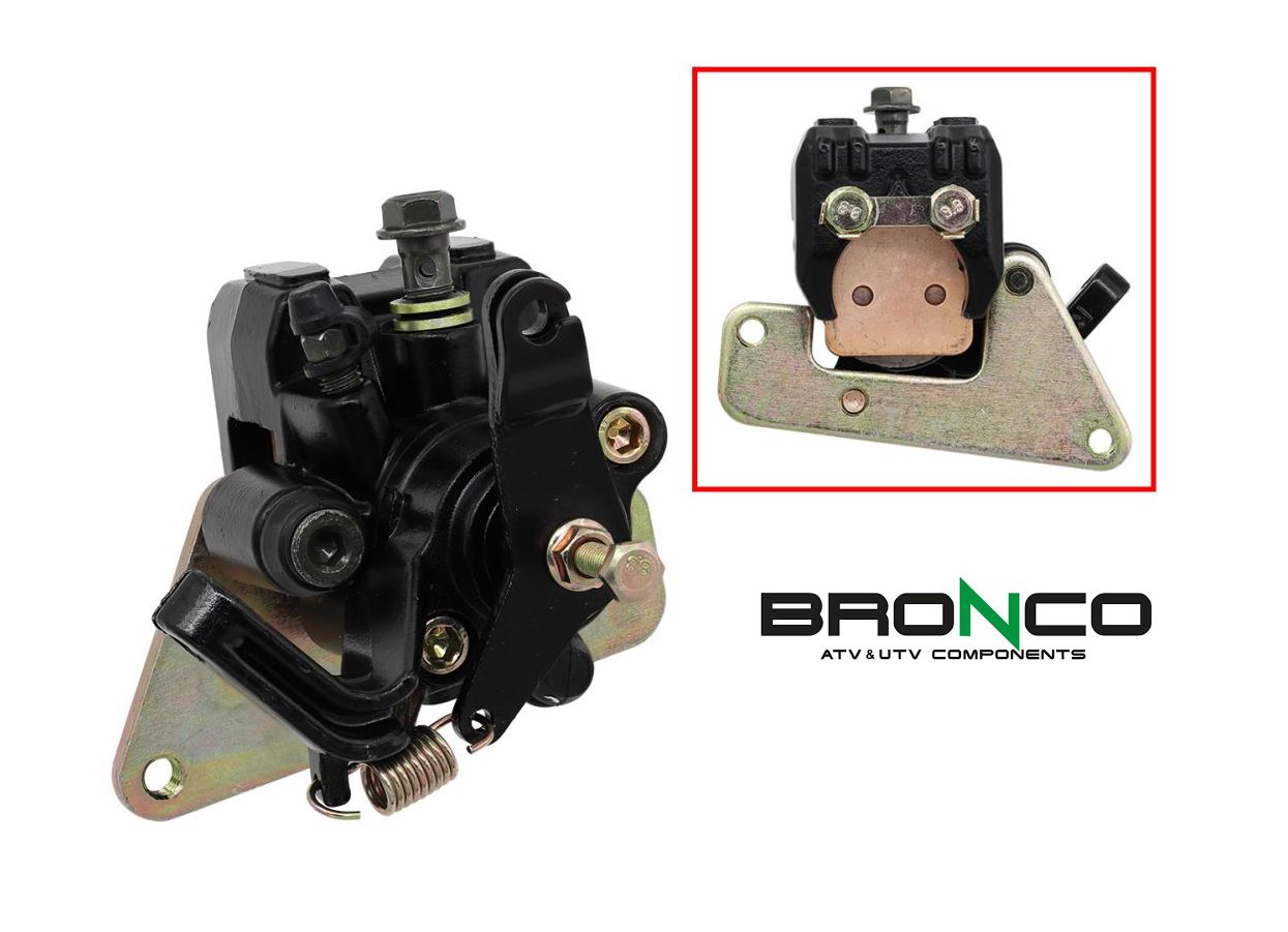 Brzdový strmeň zadný Suzuki LTZ400, Kawasaki KFX400, Honda TRX 400, 69100-07G10, 43080-S005, 43250-HN1-A41, BRONCO