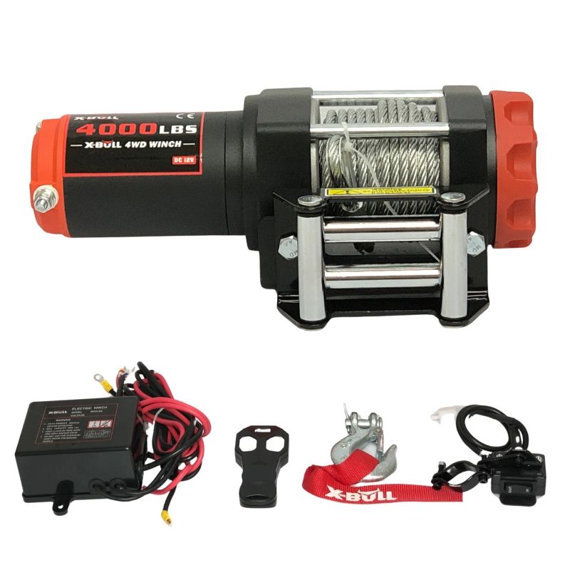 Elektrický navijak X-BULL HRW4000A oceľové lano, 12V pre štvorkolky, 1818kg