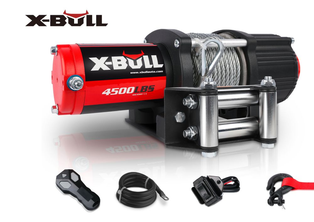 Elektrický navijak X-BULL HRW4500SA oceľové lano, 12V pre štvorkolky, 2041kg