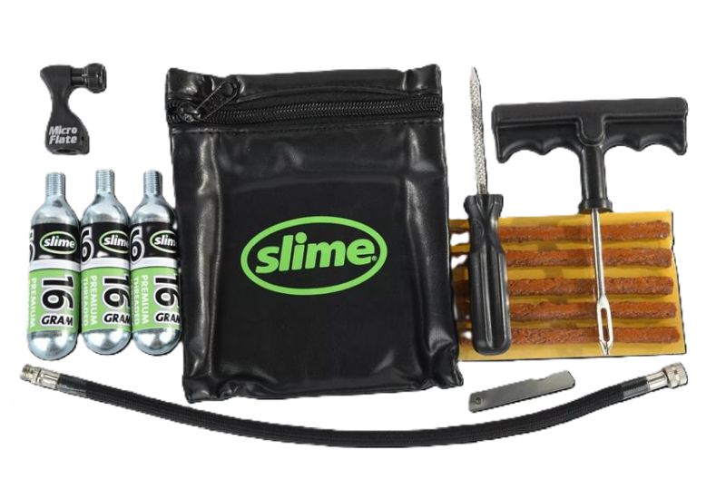 Opravna sada na bezdušové pneumatiky s CO2 bombičkami SLIME Tire Plug Kit