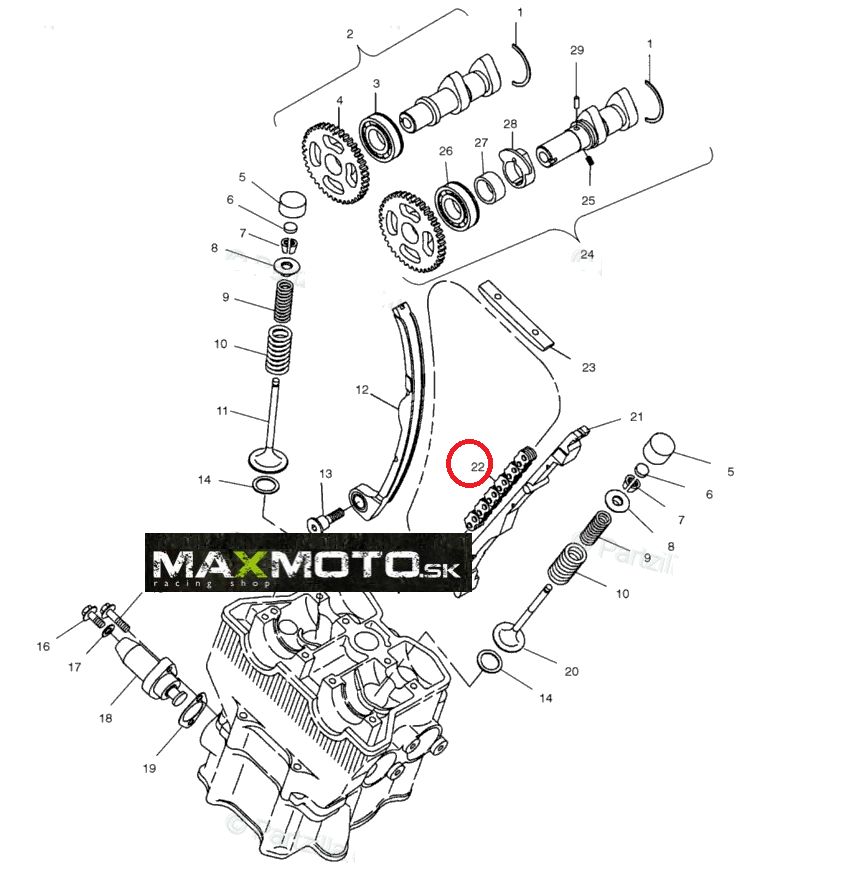 Rozvodová reťaz POLARIS Outlaw 500, Predator 500, 03-07, 3088017