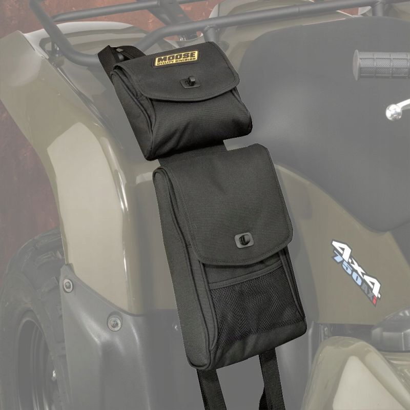 Textilná taška na zadný blatník štvorkolky, čierna