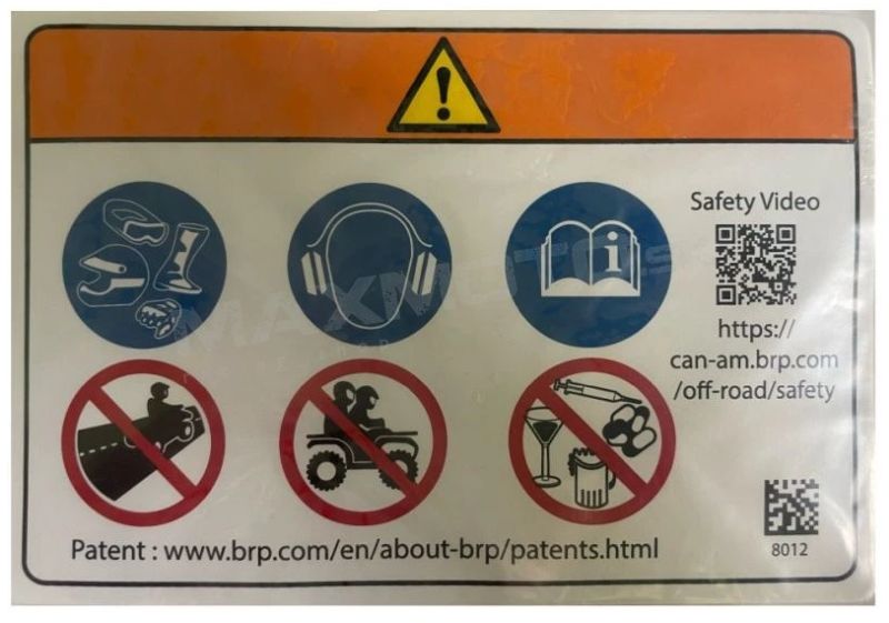 Výstražná nálepka CAN-AM