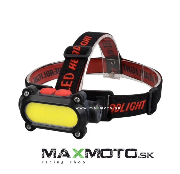 Čelová led lampa, 250 LM, červené svetlo